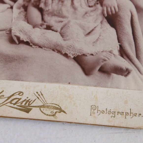 Vintage 1900s Photo, Baby Edwardian Photograph, Black And White Sepia Portrait, - Picture 10 of 10